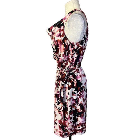 Donna Karan DKNY Dress Pink Purple Large 10 12 14 Washable Blouson Backless Belt - Picture 4 of 6